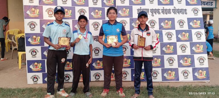 झुंझार युवक मंडळ पोयनाड आयोजित क्रिकेट स्पर्धा, स्तुती विठलांनीचे पाच बळी.किक-फ्लिक क्रिकेट अकॅडमी खोपोली विजयी.